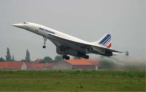 Air France Concorde jet ascending during its 2003 takeoff, marking the apex of commercial supersonic flight